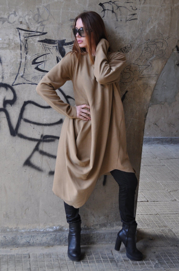 Autumn Winter Dress HOLLY - Luxurious Cashmere Wool Blend Dress D FOLD CLOTHING