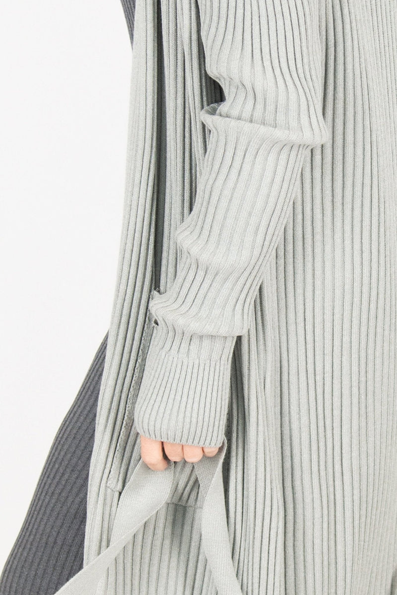 AMY Light Grey cotton knitting Vest - D FOLD CLOTHING
