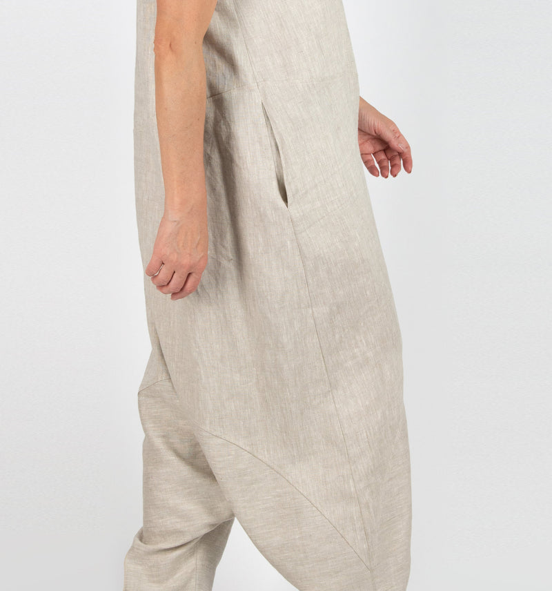 RUTH Harem Linen Jumpsuit- D Fold Clothing