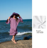 ANNA Linen Flounces Dress - A charming A-line dress with flounced sleeves, crafted from premium 100% linen fabric.