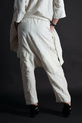 ALEXA Linen Harem Loose Pants Close back View - DFold Clothing