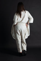 ALEXA Linen Harem Loose Pants Back View - DFold Clothing