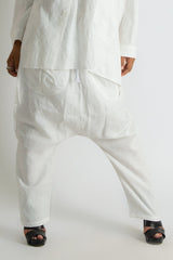 Linen Harem Loose Pants CLARA - D FOLD CLOTHING