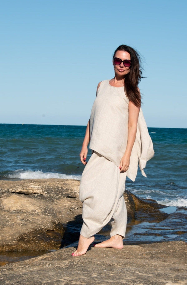 Linen Harem Outfit VIOLET - D FOLD Clothing