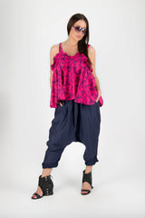 LINEN HAREM PANTS DANIELA by DFOLD Clothing