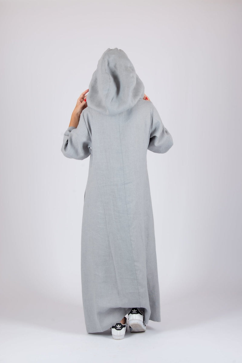 DOMENICA Linen Hooded Dress - D FOLD Clothing