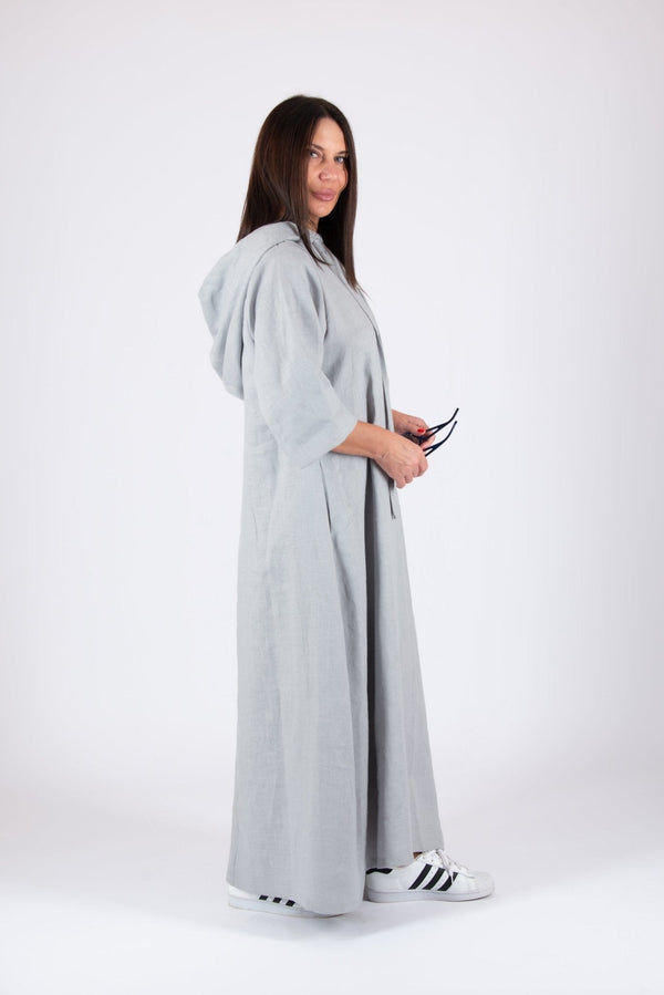 DOMENICA Linen Hooded Dress - D FOLD Clothing
