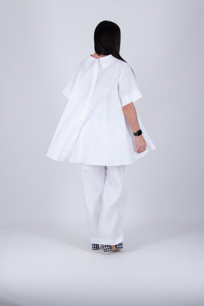 MALENA Linen Loose Shirt - D FOLD Clothing