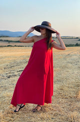 Linen One Shoulder Dress TIFFANY - EUG FASHION