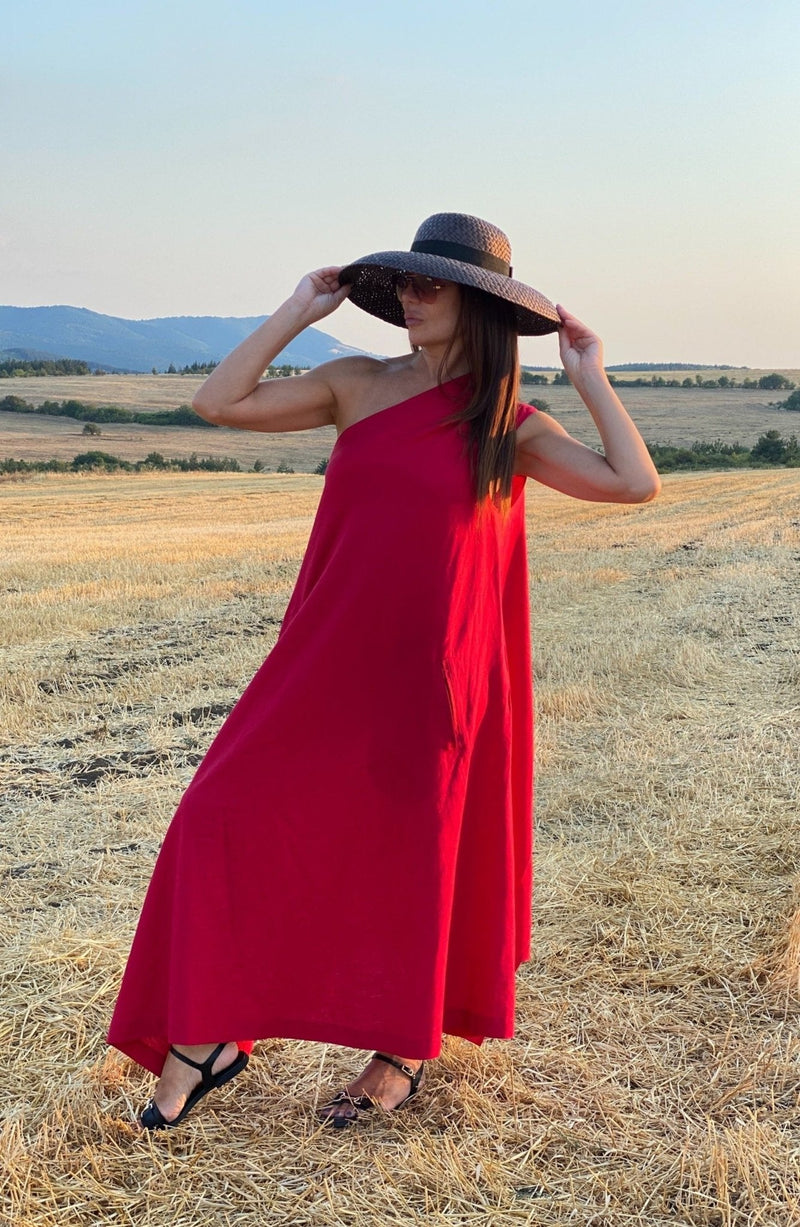 Upgrade Your Style with the TIFFANY Red Linen Dress - DFold Clothing White / Custom Size Upgrade Your Style with the TIFFANY Red Linen Dress - DFold Clothing White / Custom Size