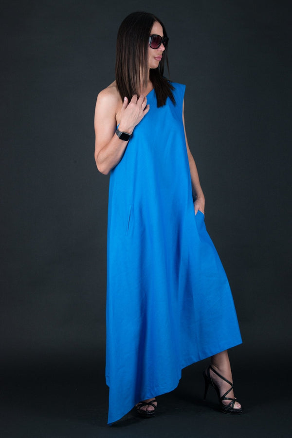 Linen One Shoulder Dress TIFFANY SALE - EUG FASHION
