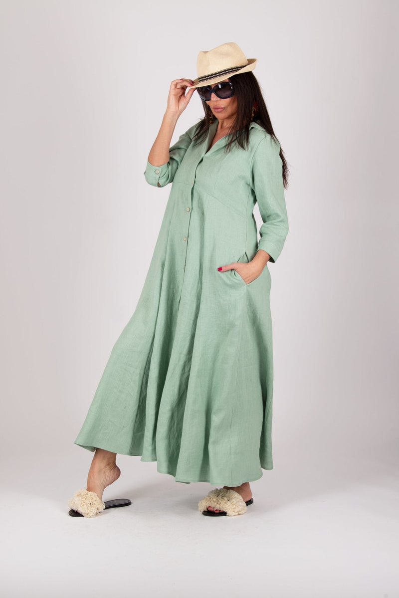 Linen Shirt Dress MIRA - EUG FASHION