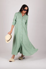 Linen Shirt Dress MIRA - EUG FASHION