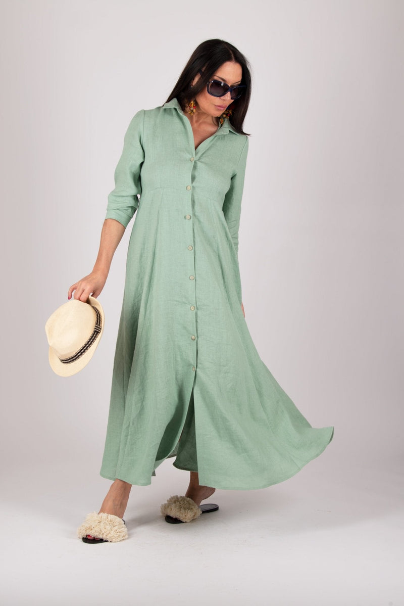 Linen Shirt Dress MIRA - EUG FASHION