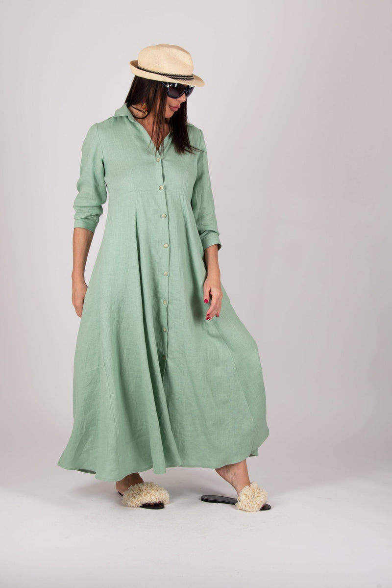 Linen Shirt Dress MIRA - EUG FASHION