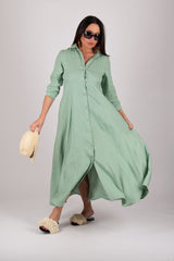 Linen Shirt Dress MIRA - EUG FASHION