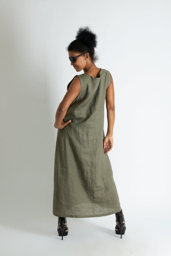 Linen Sleeveless Dress PRIMA - EUG FASHION