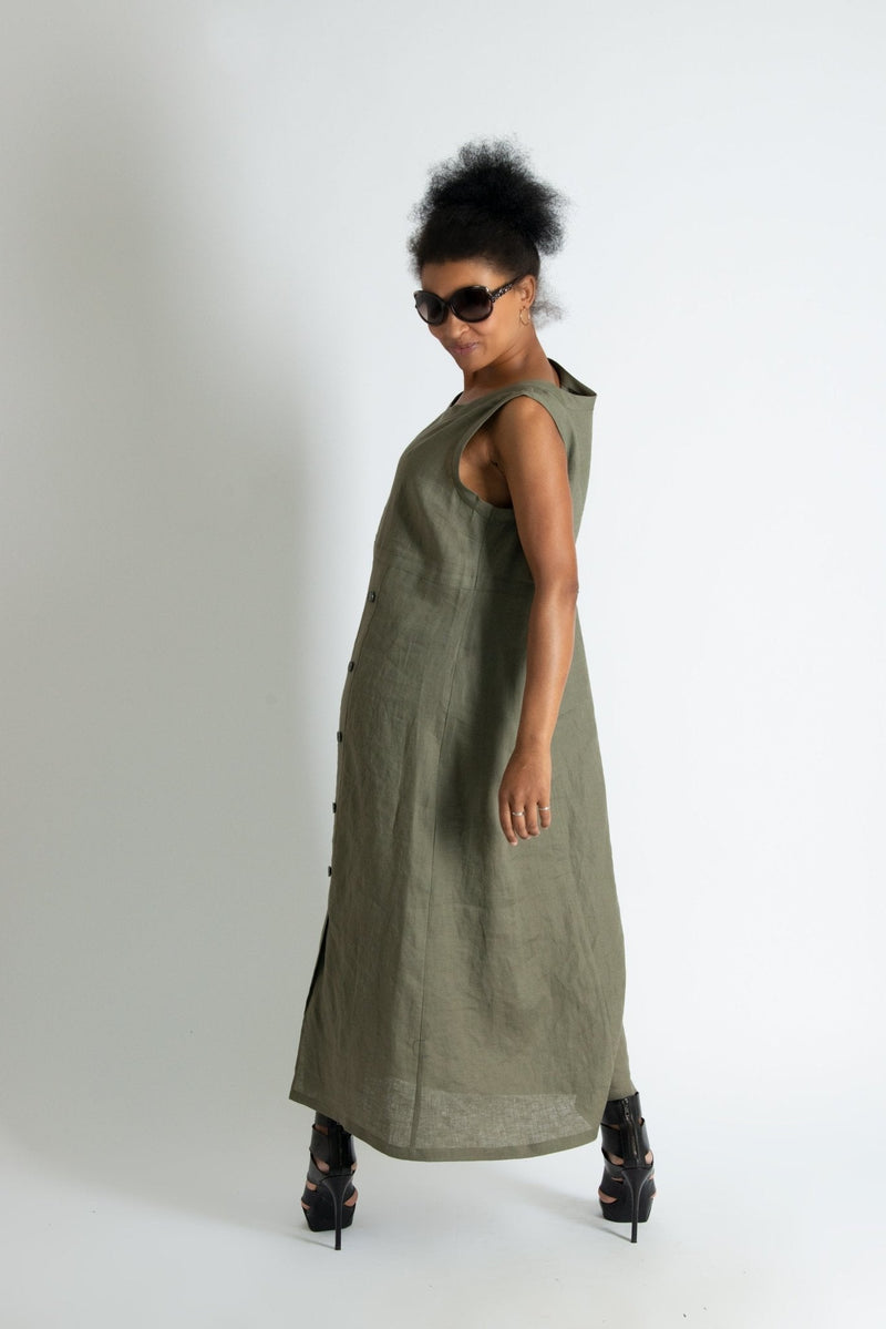 Linen Sleeveless Dress PRIMA - EUG FASHION