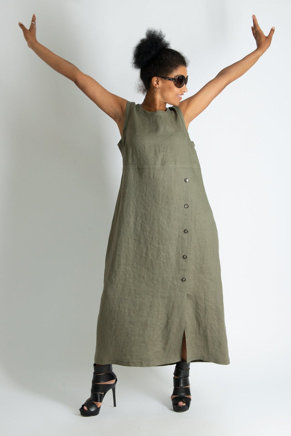 Linen Sleeveless Dress PRIMA - EUG FASHION