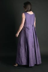 Linen sleeveless Long Dress AMBER - EUG FASHION