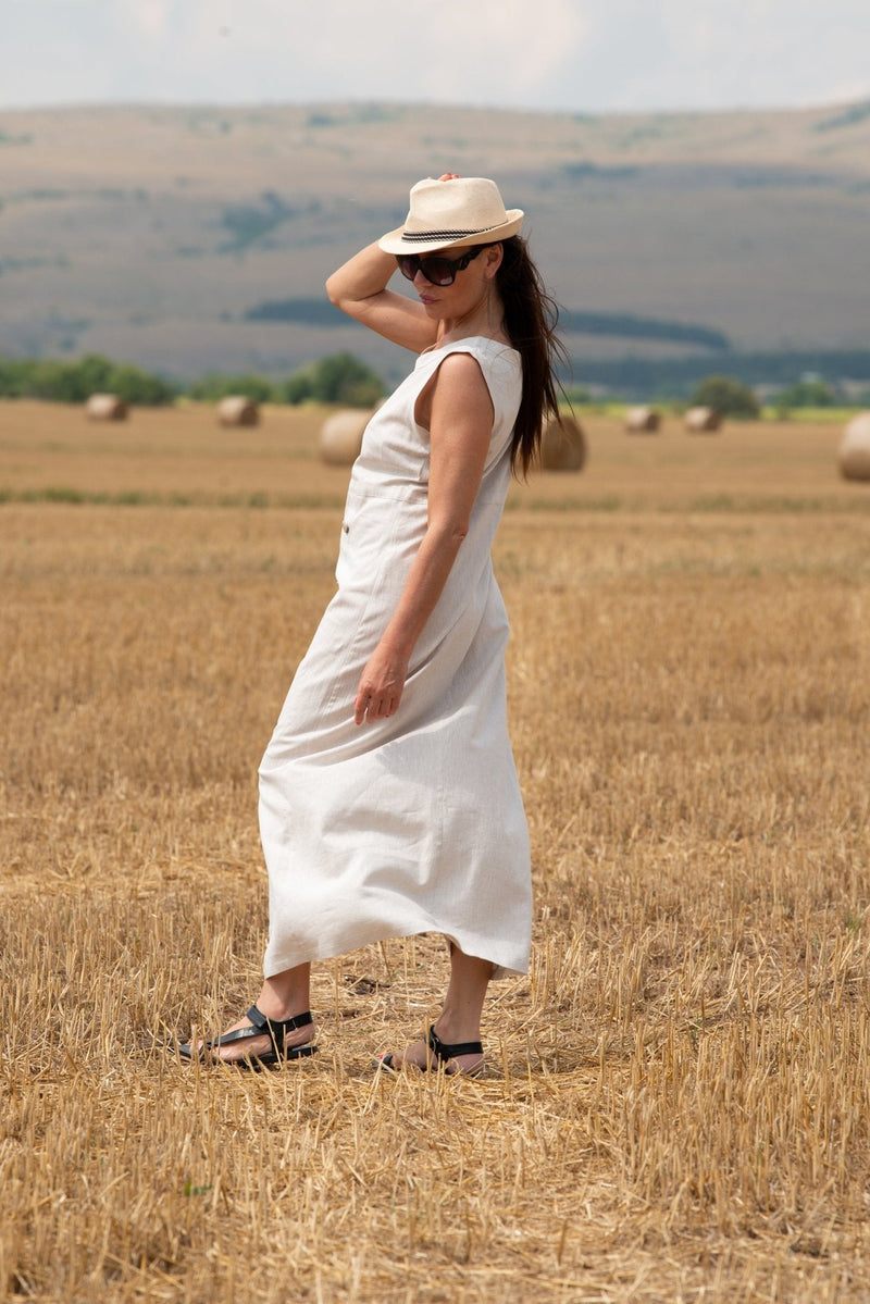 Linen Summer Casual Dress PRIMA - EUG FASHION