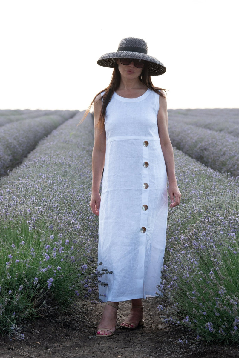 Linen Summer sleeveless Dress PRIMA - EUG FASHION