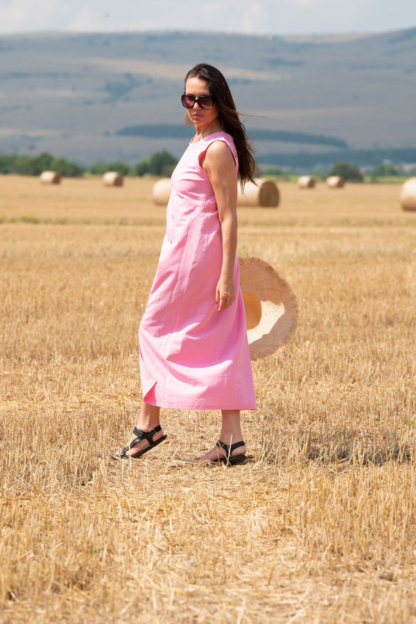 Linen Summer Sleeveless Dress PRIMA - EUG FASHION