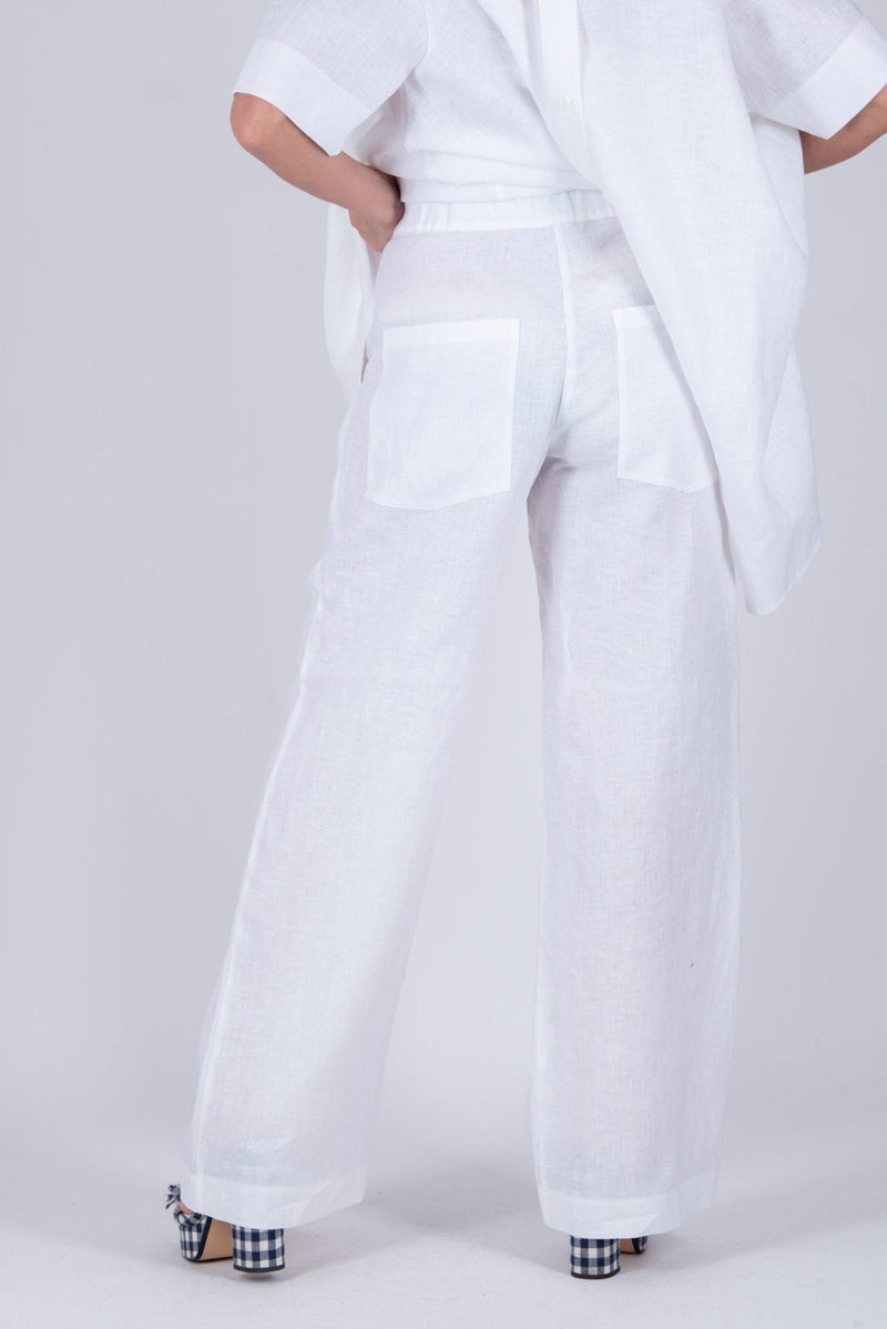 AGNES Linen Wide leg Pants - D FOLD Clothing