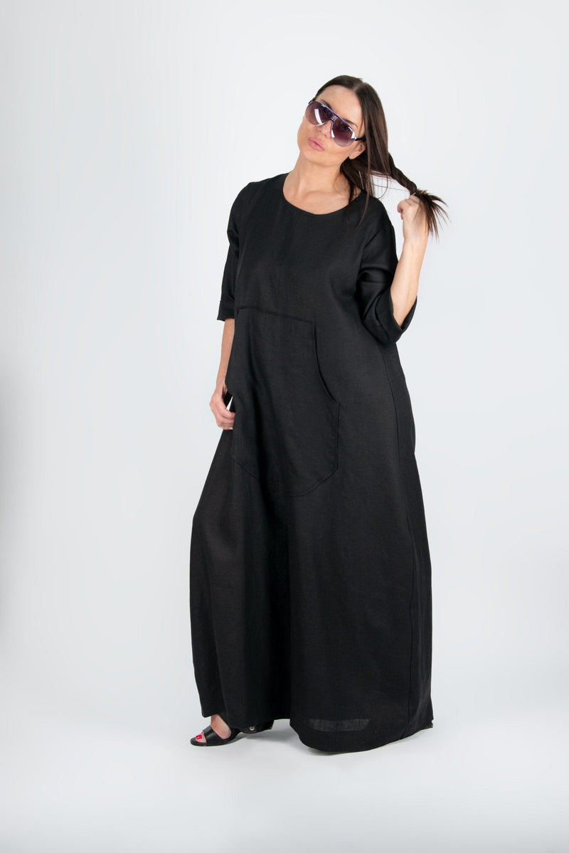 Linen Wide Plus Size Jumpsuit LISA - EUG FASHION