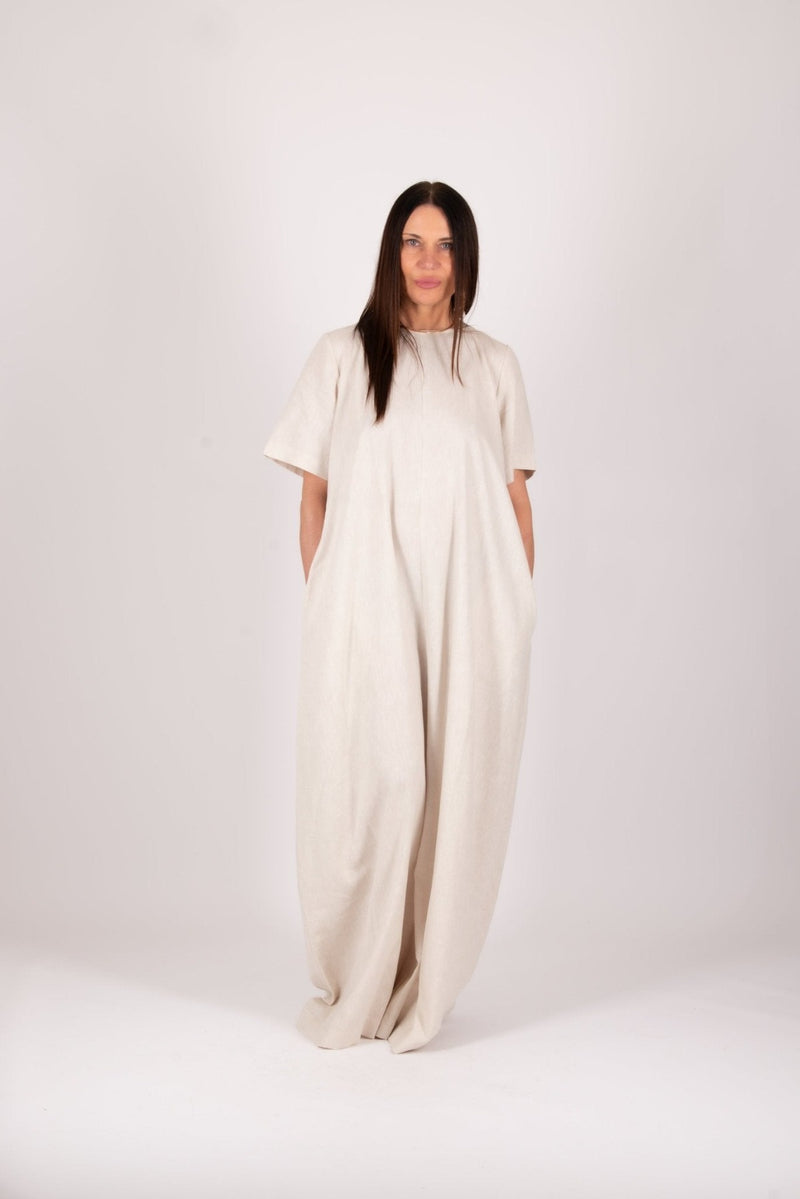  DFold Clothing: VALENTIN Linen Wide Plus Size Jumpsuit