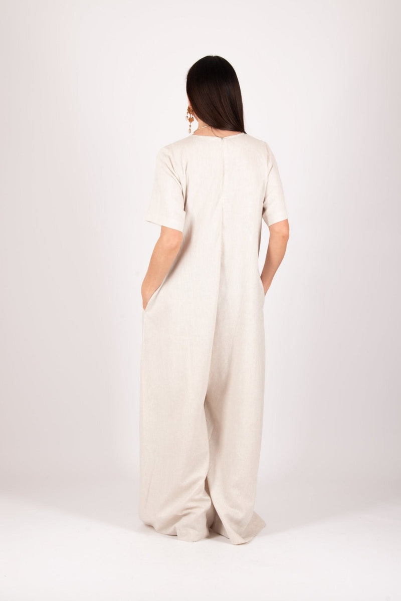  DFold Clothing: VALENTIN Linen Wide Plus Size Jumpsuit