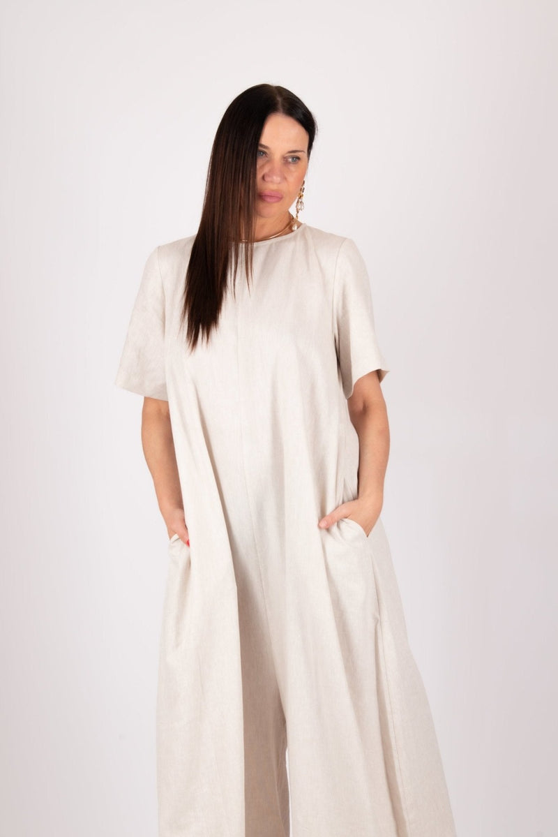  DFold Clothing: VALENTIN Linen Wide Plus Size Jumpsuit