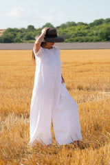  DFold Clothing: VALENTIN Linen Wide Plus Size Jumpsuit