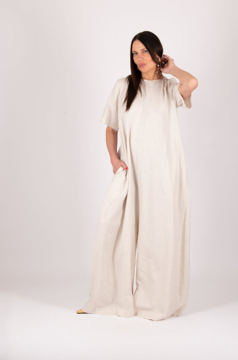  DFold Clothing: VALENTIN Linen Wide Plus Size Jumpsuit