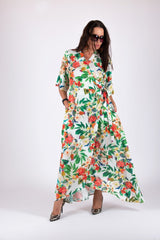 Linen Wrap Long Dress VERONA - EUG FASHION