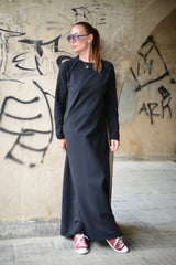 BARBARA Long Cotton Dress - Front View D FOLD Clothing