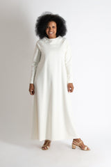 BARBARA Long Cotton Dress - Front View D FOLD Clothing