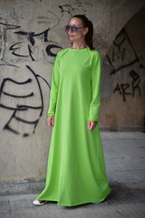 BARBARA Long Cotton Dress - Front View D FOLD Clothing