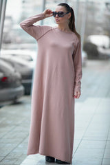 BARBARA Long Cotton Dress - Front View D FOLD Clothing