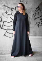 BARBARA Long Cotton Dress - Front View D FOLD Clothing