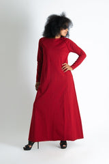 BARBARA Long Cotton Dress - Front View D FOLD Clothing