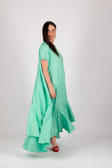 Summer Dress DIVA by DFold Clothing - Side view of the breathable cotton dress, perfect for warm weather.