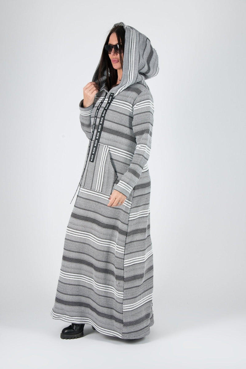 Long hooded dress ROSENA SALE - EUG FASHION