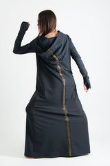 Long Hooded Trendy Dress TINA - EUG FASHION