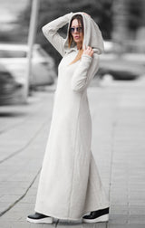 Long Hooded Winter Dress LINDA - EUG FASHION