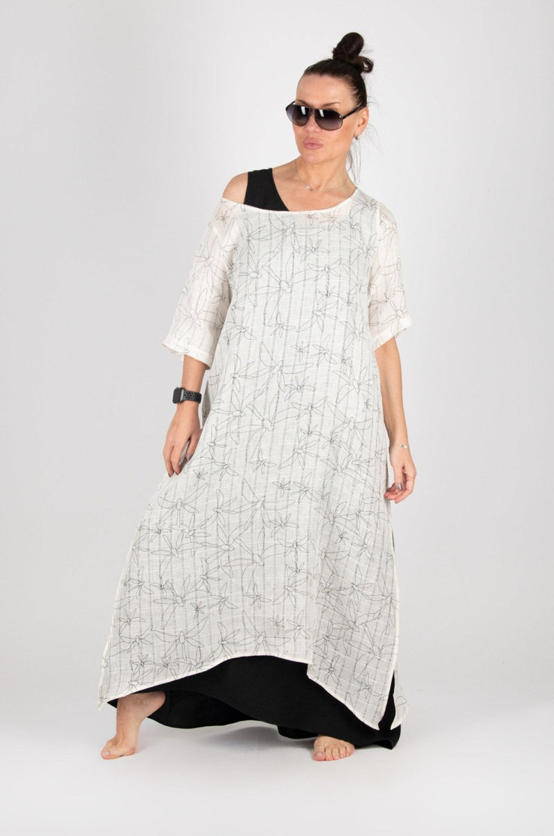 Long Linen dress in 2 parts Lori - EUG FASHION