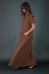 Long Linen summer Dress Renee - EUG FASHION