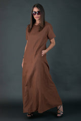 Long Linen summer Dress Renee - EUG FASHION