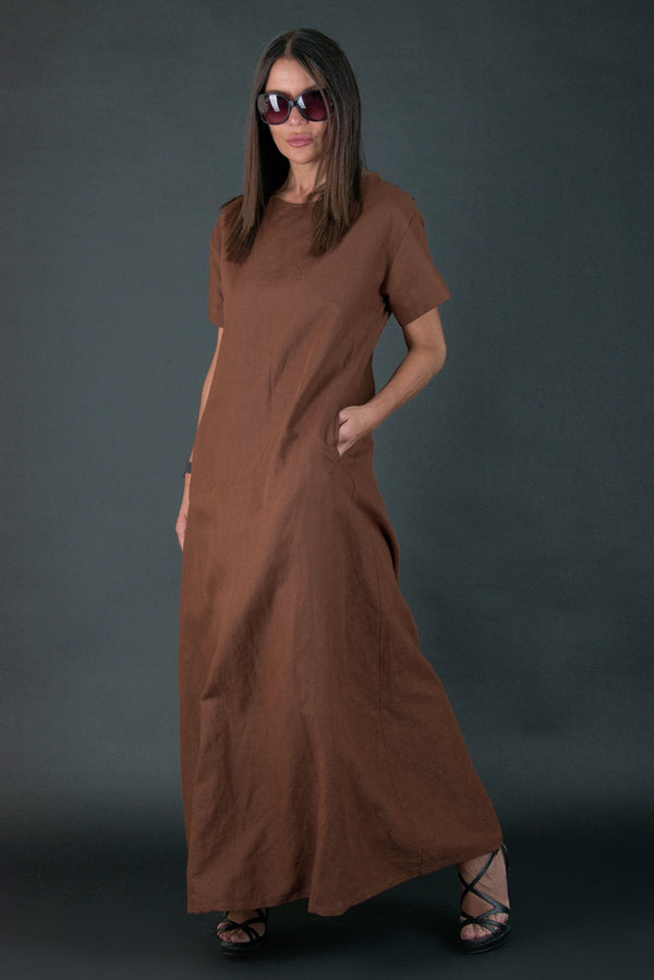Long Linen summer Dress Renee - EUG FASHION