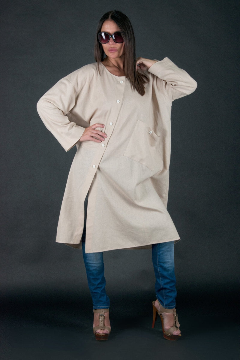 Long Linen Top Claudia - EUG FASHION